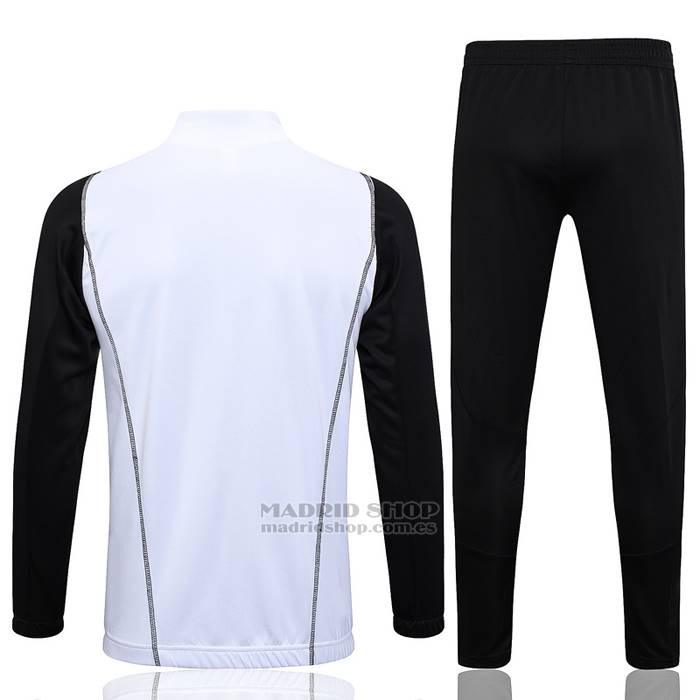 Chandal de Chaqueta del Real Madrid Nino 2023-2024 Blanco y Negro